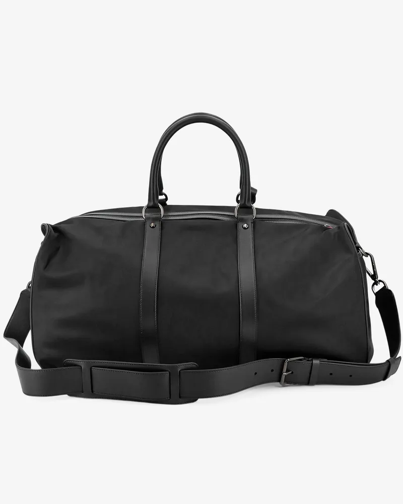 Kiton Men's Travel Bag With Leather Inserts, Black Nylon Luggage & Holdalls Black