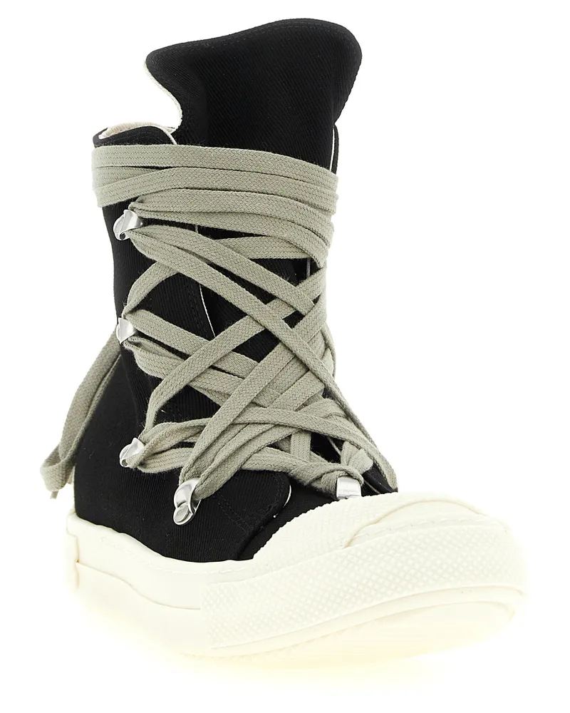 DRKSHDW by Rick Owens Megalace Sneaks High-Top Sneaker — Black Black
