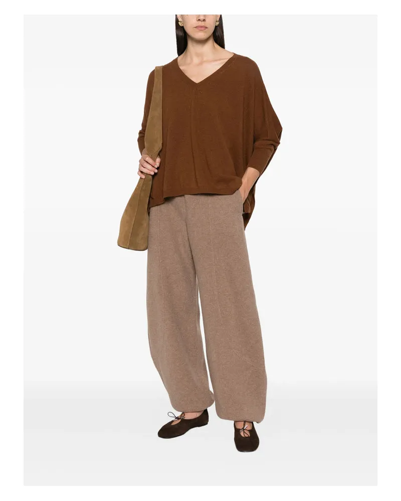 Max Mara Virgin Wool Tailored Trousers — Beige Beige