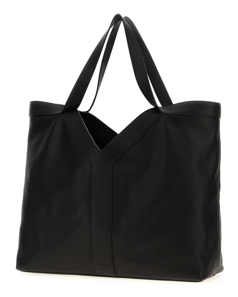 Saint Laurent Men's Black Leather Large Y Shopping Bag Nero Exterior: Calf Lining: Suede Borse A Mano Black