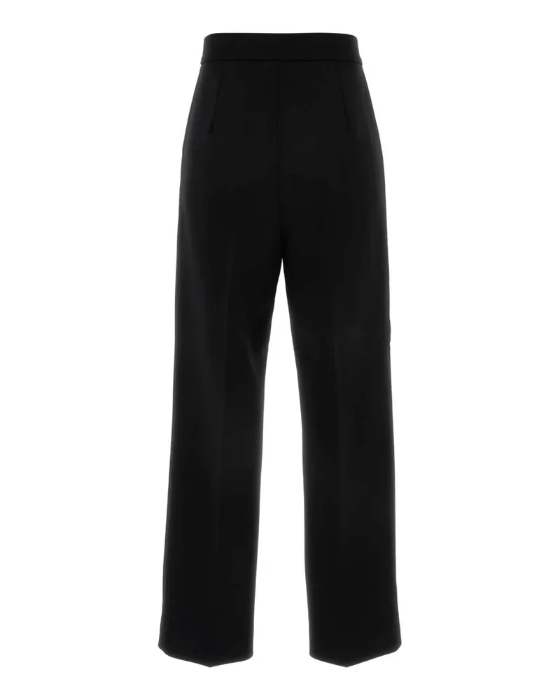Max Mara Women's Black Stretch Wool Verbano Pant Nero Pantaloni Trousers Black