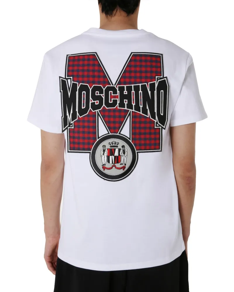 Moschino Logo-Patch Cotton T-Shirt — White White