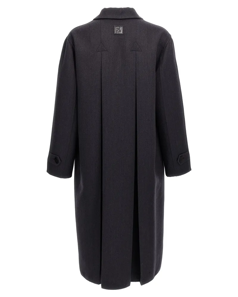 Fendi Men's Blue Virgin Wool Coat Clothing Blue