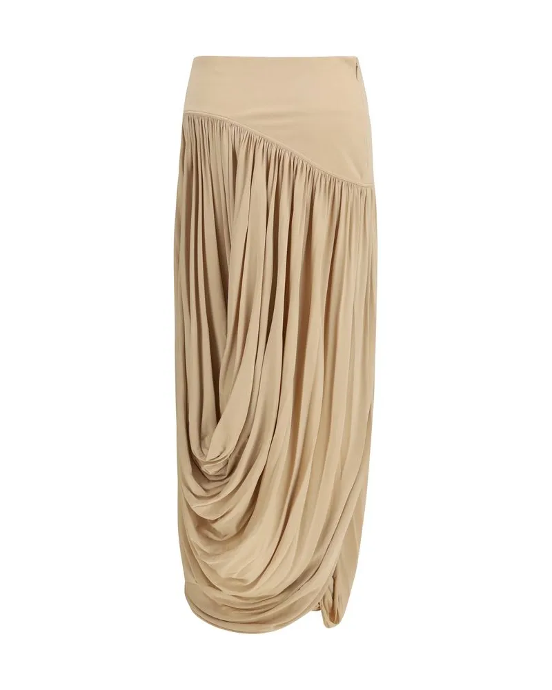 Ferragamo Women's Beige Viscose Long Skirt Beige