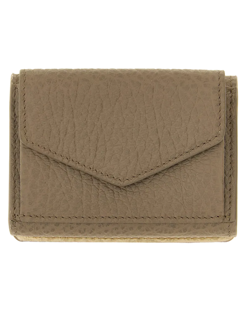 Maison Margiela Hammered Calfskin Wallet — Gray Gray