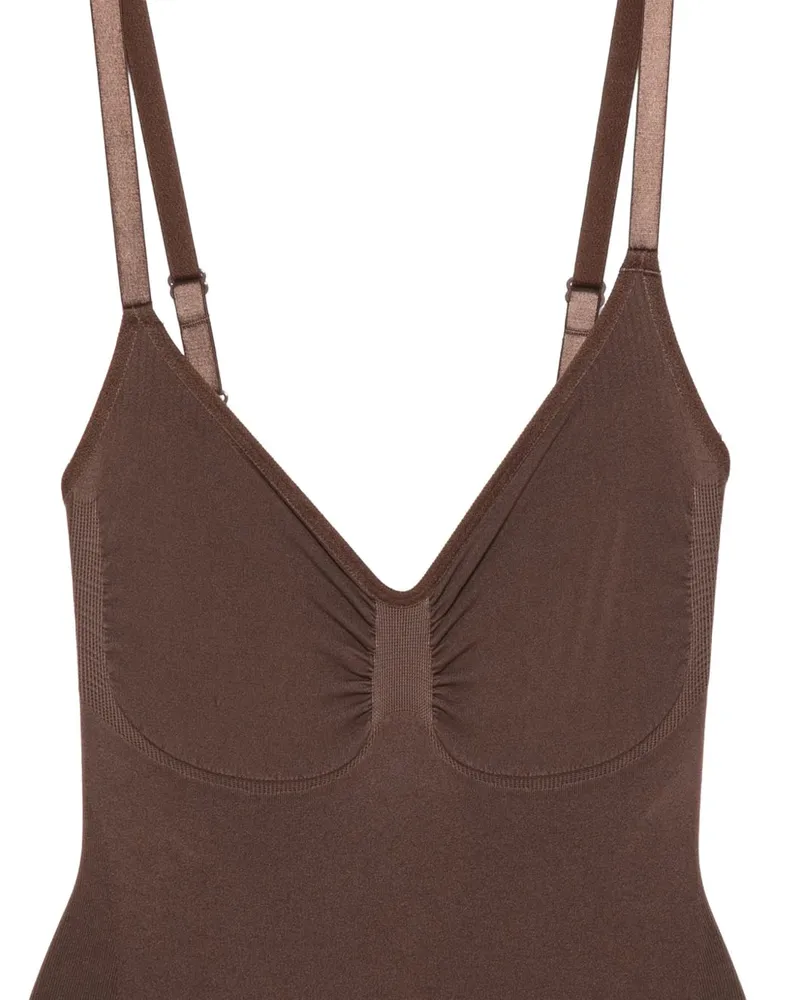032c Seamless Thong Bodysuit — Brown Brown