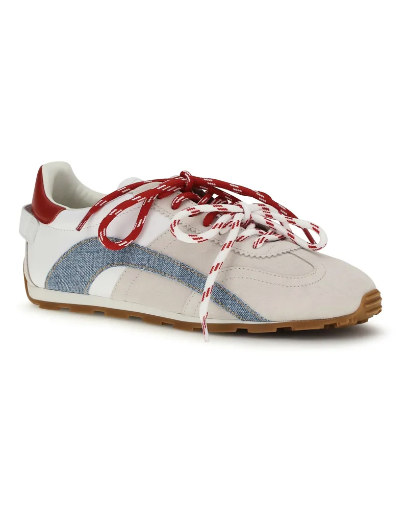 Dsquared2 Men's Leather Sneakers Bianco+denim+rosso Multicolor