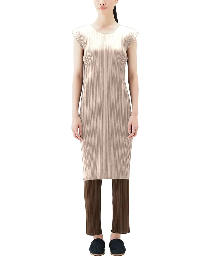 Issey Miyake Pleats Please Dress — Beige Beige