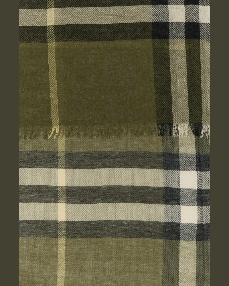 Burberry Unisex Embroidered Wool Scarf Pea Sciarpe E Foulard Scarfs Green