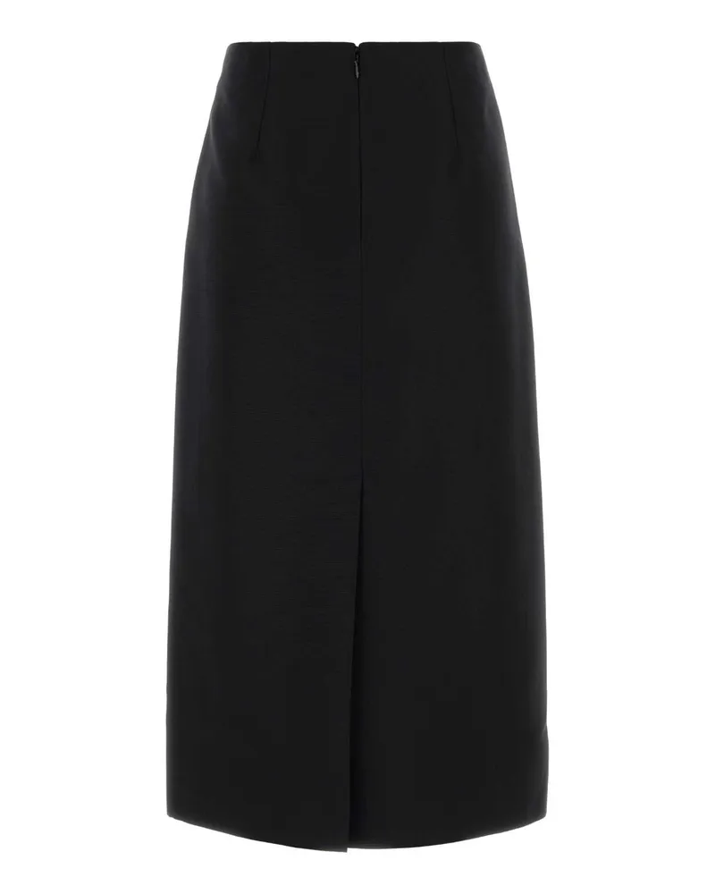 Jil Sander Wool-Silk Blend Skirt — Black Black