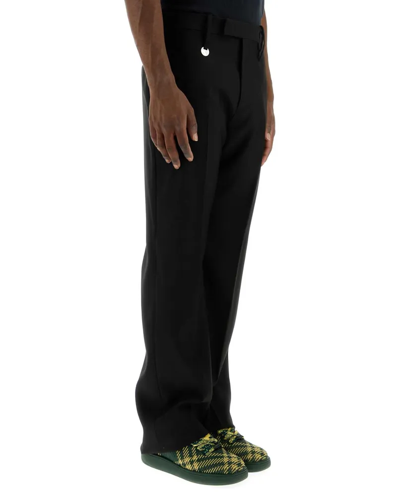 Burberry Black Exterior: Virgin Wool Pantaloni Trousers Black