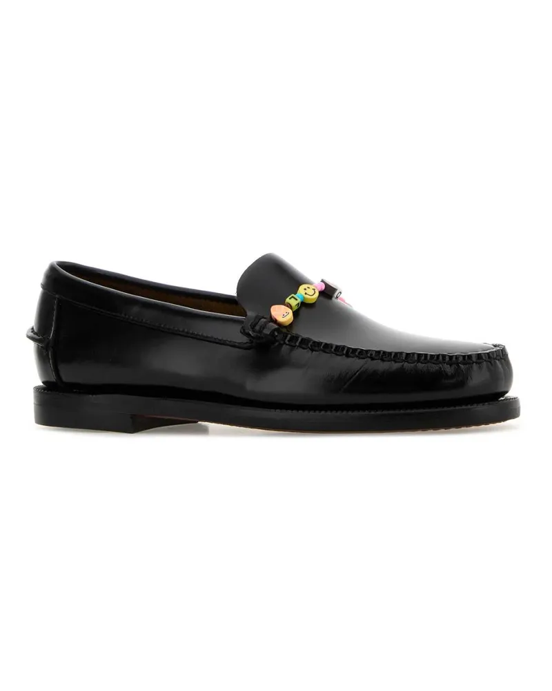 Sebago Women's Black Leather Frank Loafers Mocassini Black