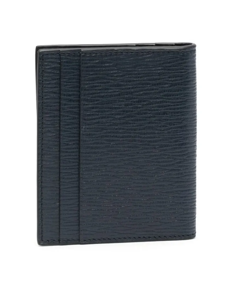 Ferragamo Men's Cardholder, Blue Leather Calf Accessory Blue