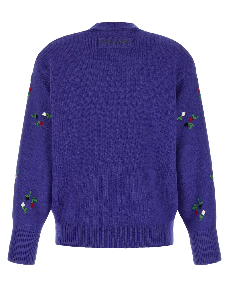 Marni Women's Blue Virgin Wool Cardigan Clothing Blue
