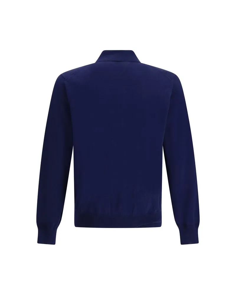 Tom Ford Men's Blue Cotton Polo Shirt Navy
