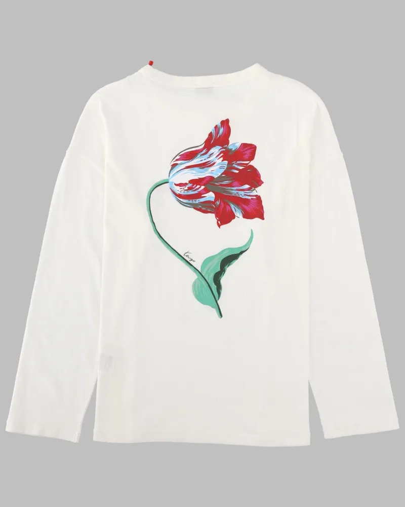 Kenzo Tulip Long-Sleeve T-Shirt — White White