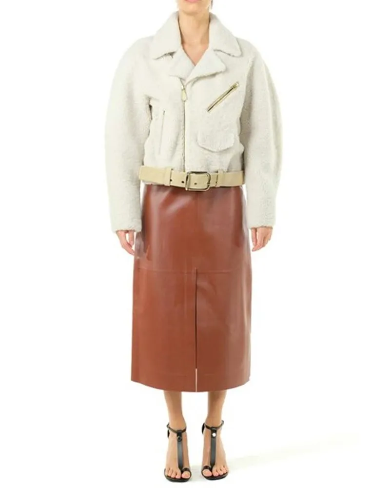Chloé Women's Beige Polyester Biker Jacket Clothing Beige