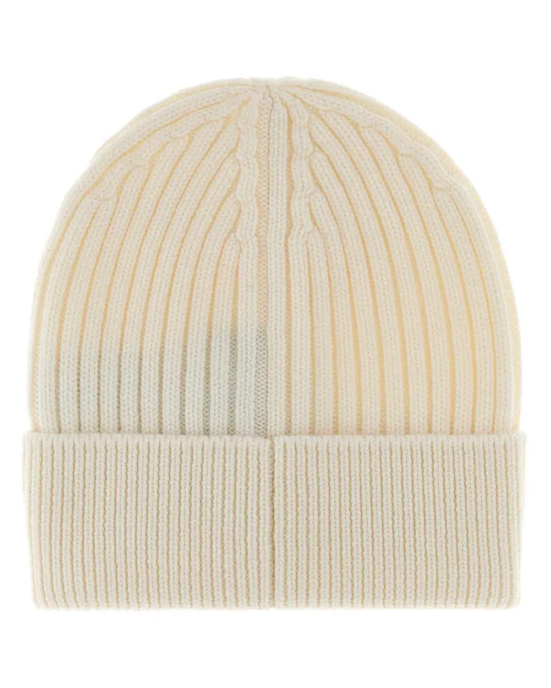 Moncler HAT Virgin Wool Ribbed Beanie — White White