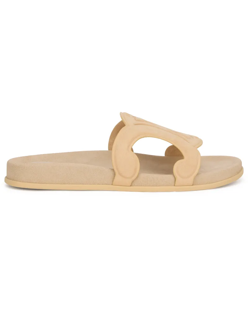 Celine Women's Slippers Triumph Beige Calfskin Sandal Beige