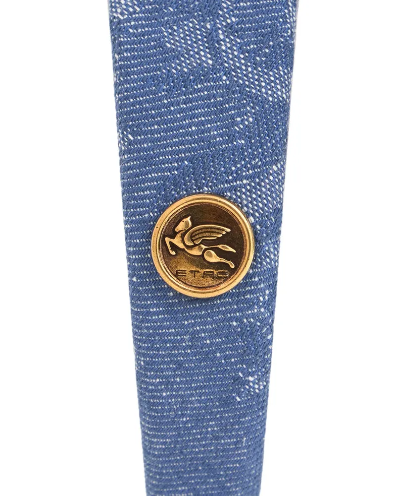 Etro Cotton-Linen Scarf — Blue Blue