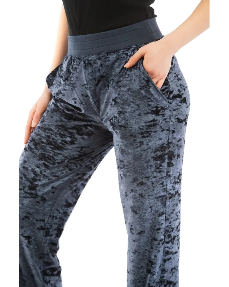Moschino Crushed Velvet Trousers — Blue Blue