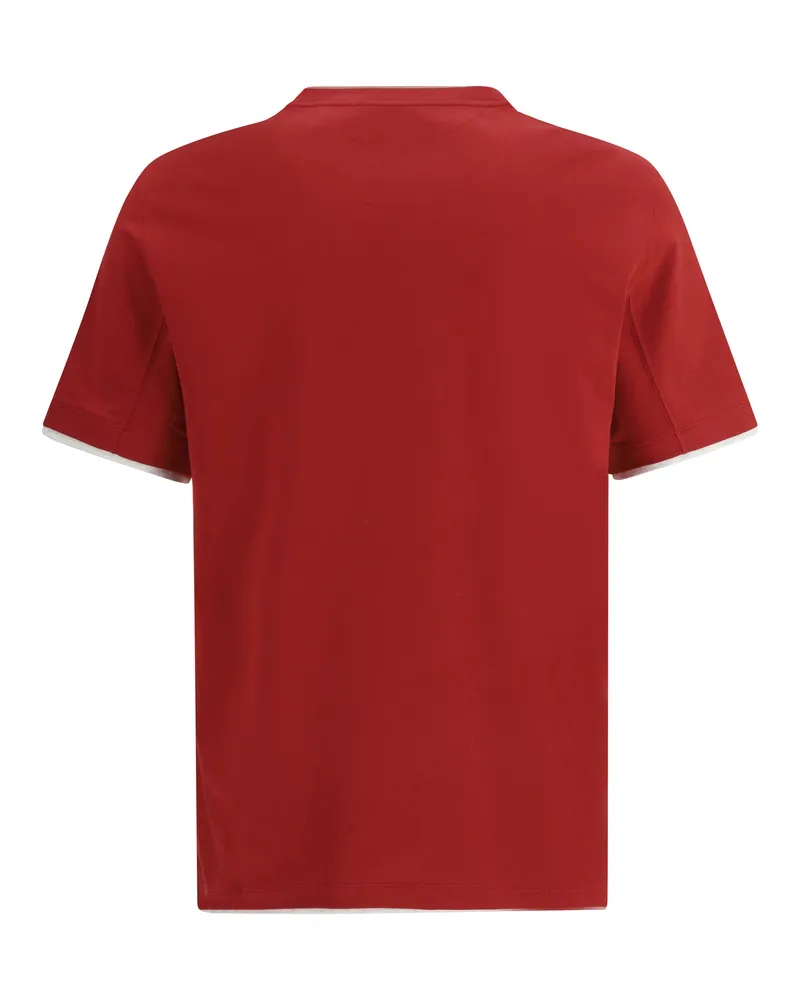 Brunello Cucinelli Men's Cotton T-Shirt Ciliegia+perla T-Shirts And Polos Red