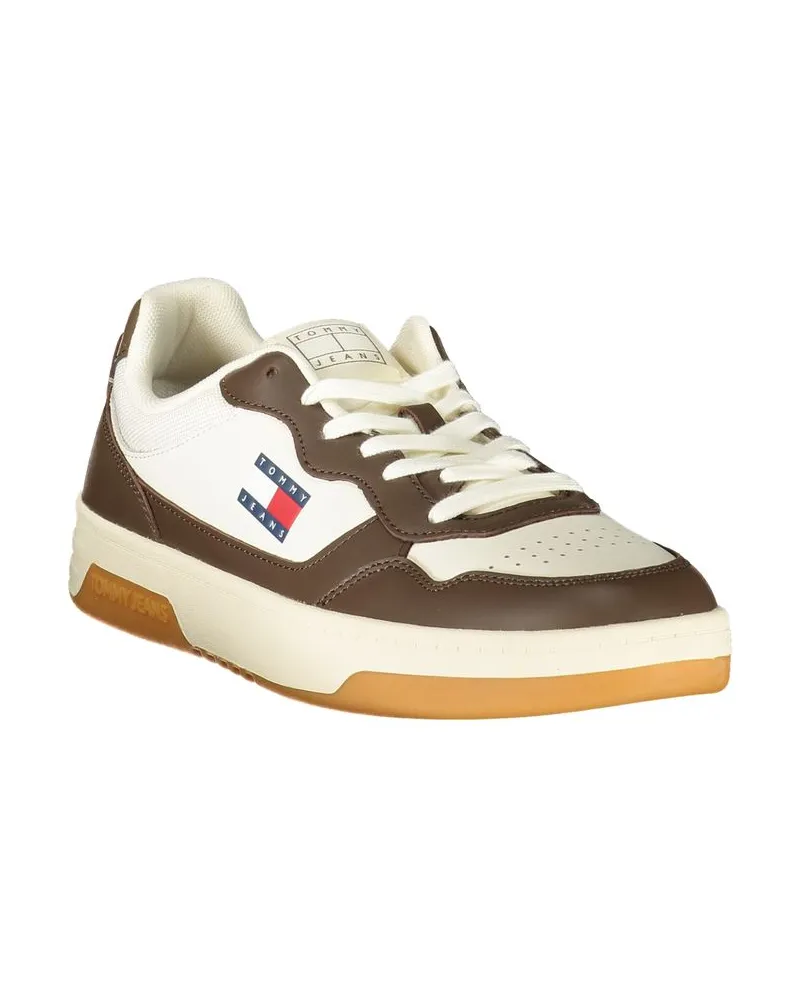 Tommy Hilfiger Colorblock Leather and Polyurethane Sneaker — White White