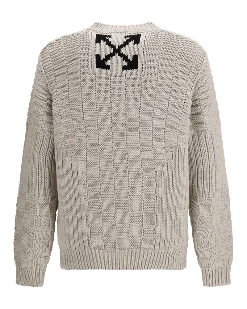 OFF-WHITE Men's Arrow Sweater Stone Cotton Gray