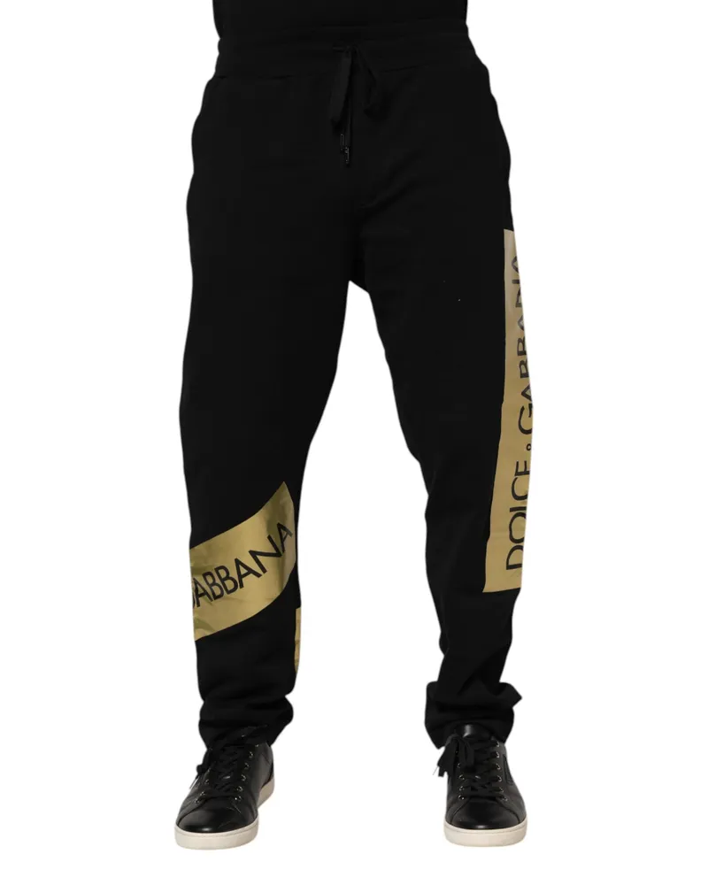 Dolce & Gabbana Men's Logo-Tape Cotton Joggers Black Black