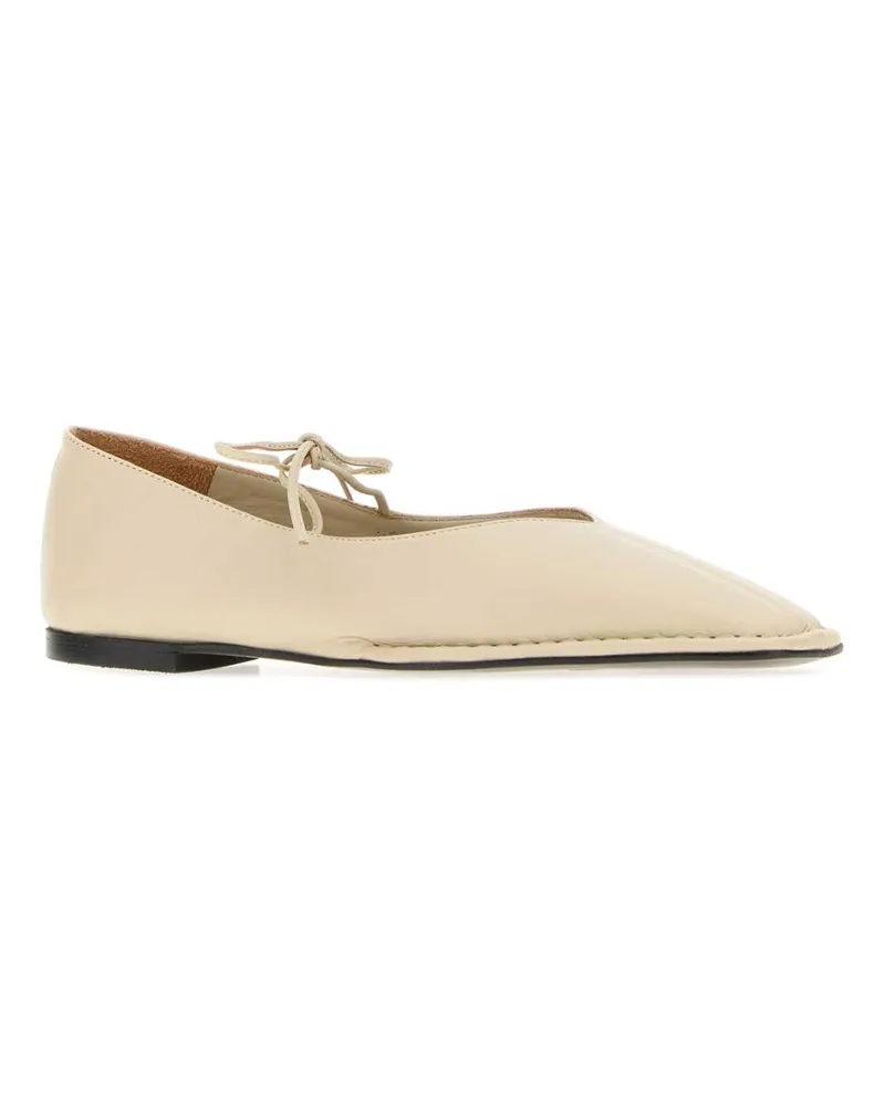 Alohas Leather Ballerina Flat — Cream Cream