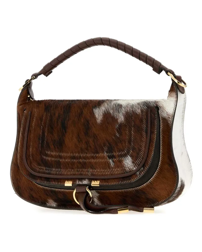 Chloé Marcie Leather Shoulder Bag — Brown Brown