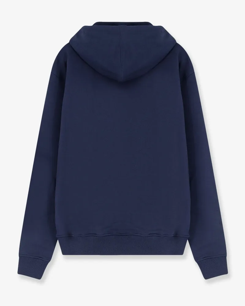 AMI Paris Men's Hooded Cotton Sweatshirt Blue Sweatshirts Sweater Navy
