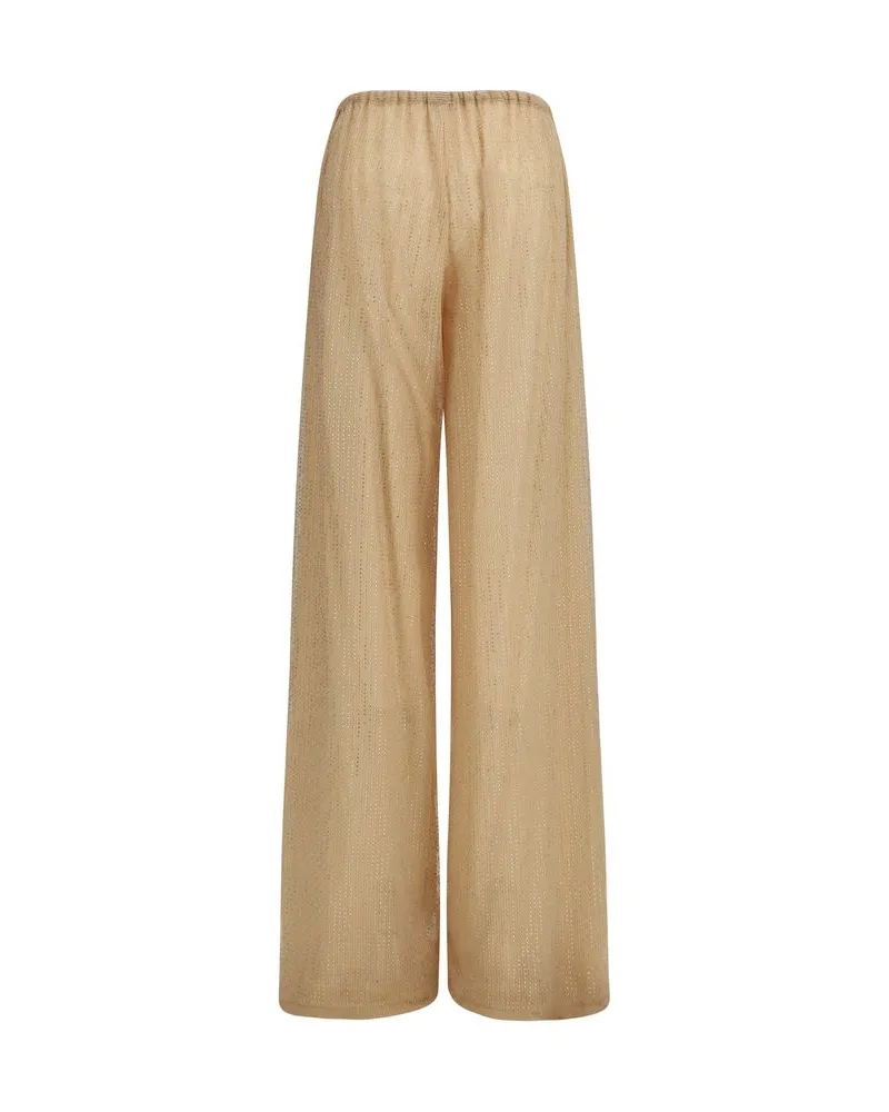 Ermanno Scervino Women's Multicolor Polyester Casual Pants Beige