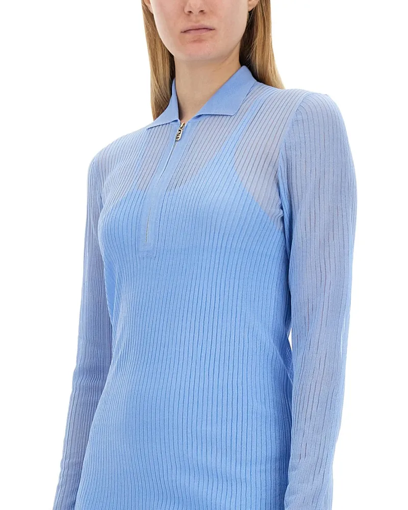 Fendi Silk Knit Dress — Blue Blue