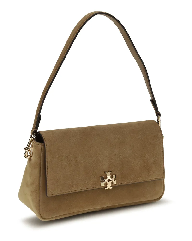 Tory Burch Suede Shoulder Bag — Beige Beige