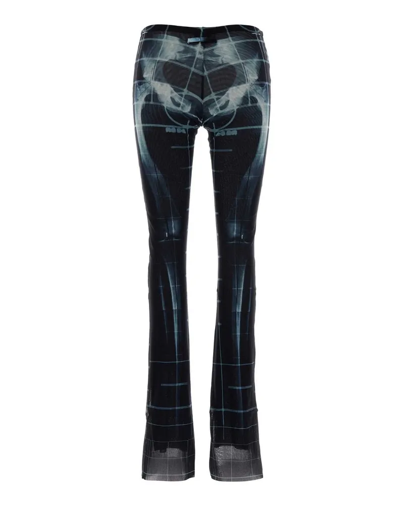 Jean Paul Gaultier Women's Printed Tulle Pant Blacknavylightblue Exterior: Nylon Pantaloni Black