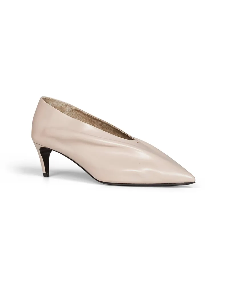 KHAITE Women's Pumps Miriam Glazed Leather Nude Synthetic Fibres High Heel Shoes Beige