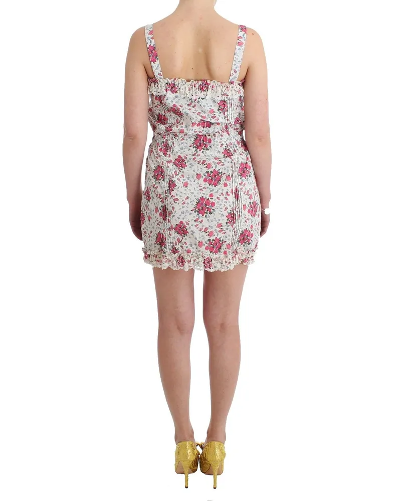 Ermanno Scervino Women's Beachwear Pink Floral Beach Mini Dress Short Cotton Pink