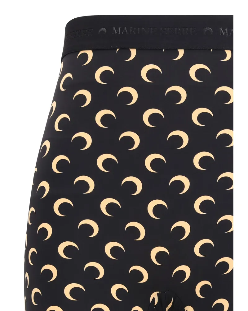 Marine Serre Crescent Moon Jacquard Shorts — Black Black