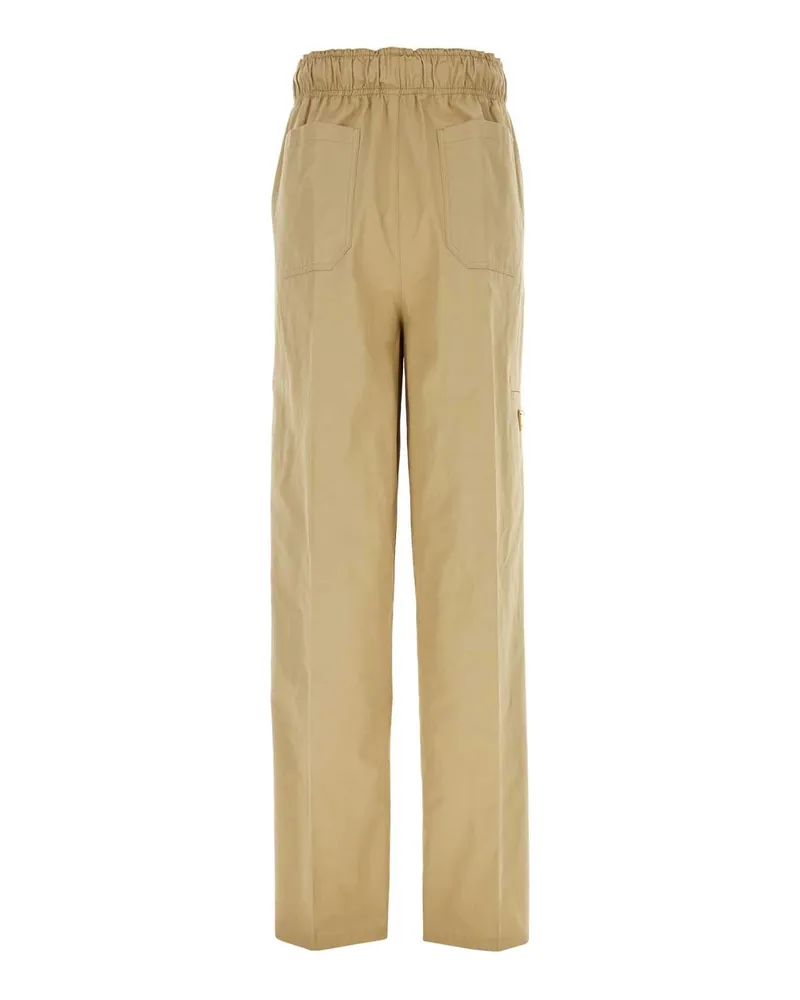 Prada Women's Beige Cotton Wide-Leg Pant Corda Exterior: Pantaloni Beige