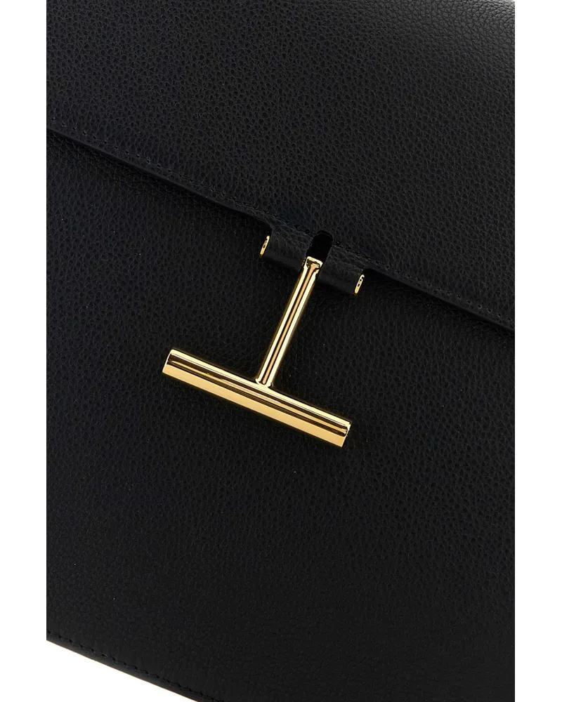 Tom Ford Leather Crossbody Shoulder Bag — Black Black