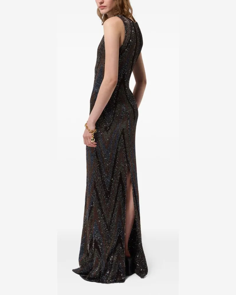 Missoni Sequin Zigzag Knit Dress — Brown Brown