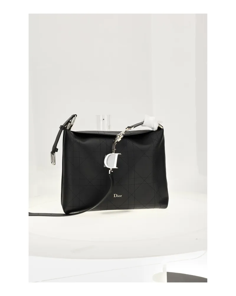 Dior Women's Shoulder Bag Macrocannage Black Calf Leather Black