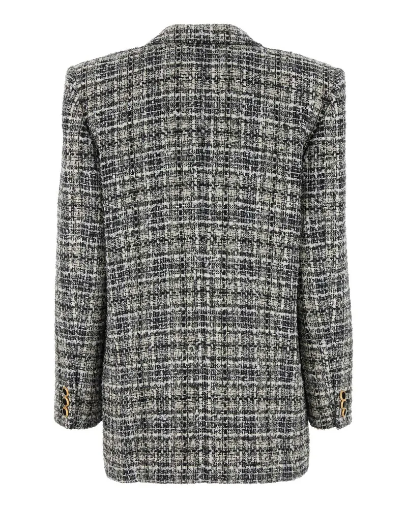 Alessandra Rich Women's Tweed Blazer Black Cotton Polyester Acylic Blazers Black
