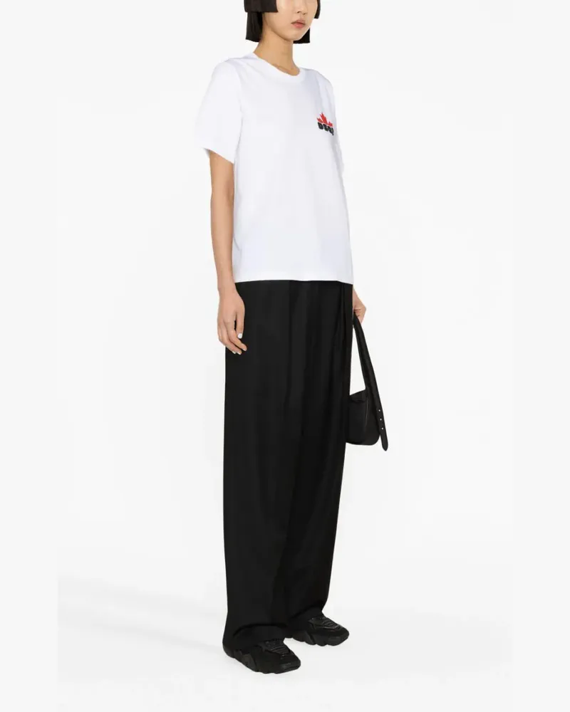 Dsquared2 Women's Logo-Print Cotton T-Shirt Aw23 W White