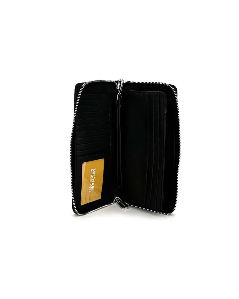 Michael Kors Leather Continental Wallet — Black Black