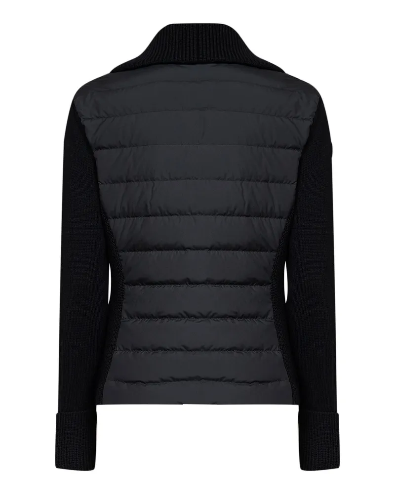 Moncler Wool-Knit Hybrid Padded Down Jacket — Black Black