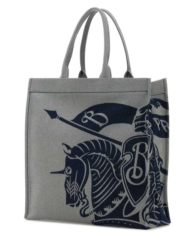 Burberry Men's Embroidered Canvas Shopping Bag Knight Exterior: Cotton Polyester Borse A Mano Gray
