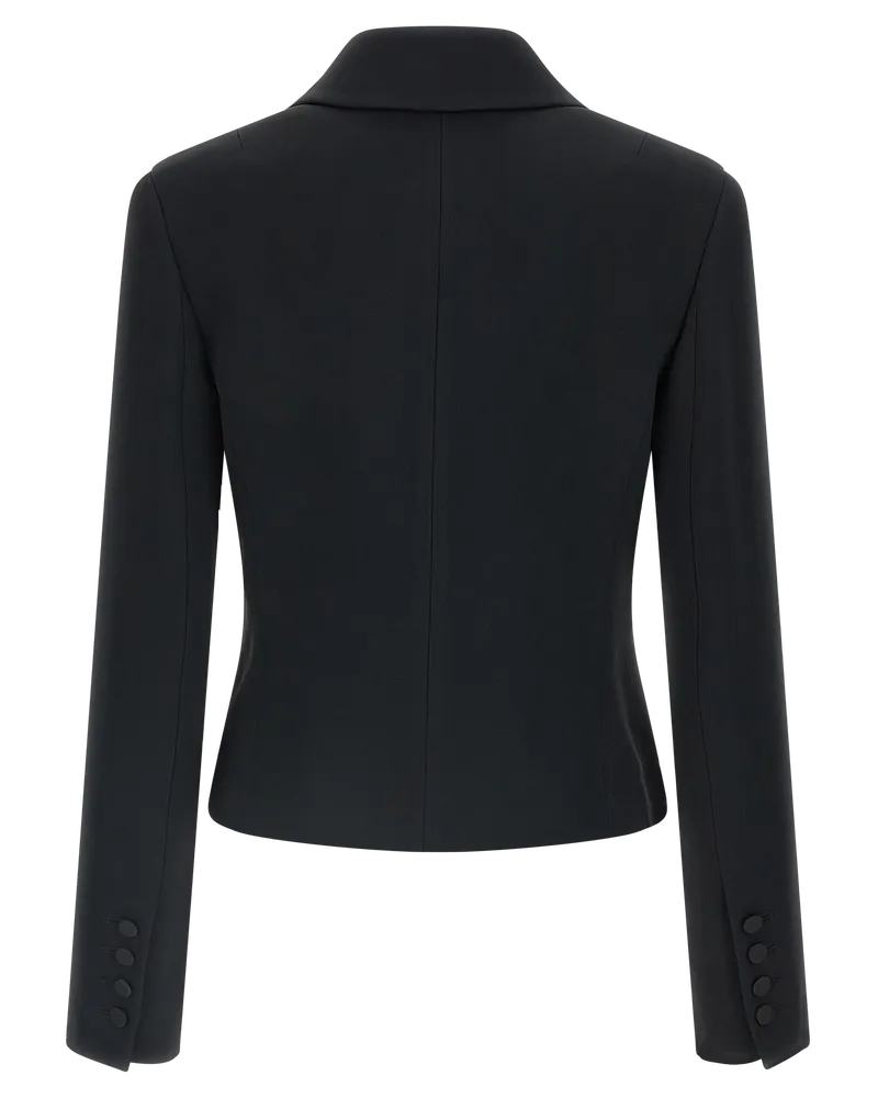 Ermanno Scervino Double-Breasted Viscose Blazer — Black Black
