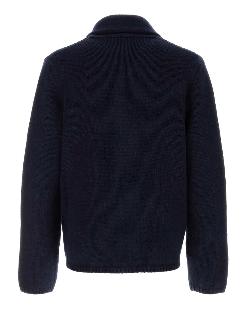 The Row Men's Navy Blue Cashmere And Cotton For Cardigan Darknavy Exterior: Maglie Sweater Navy